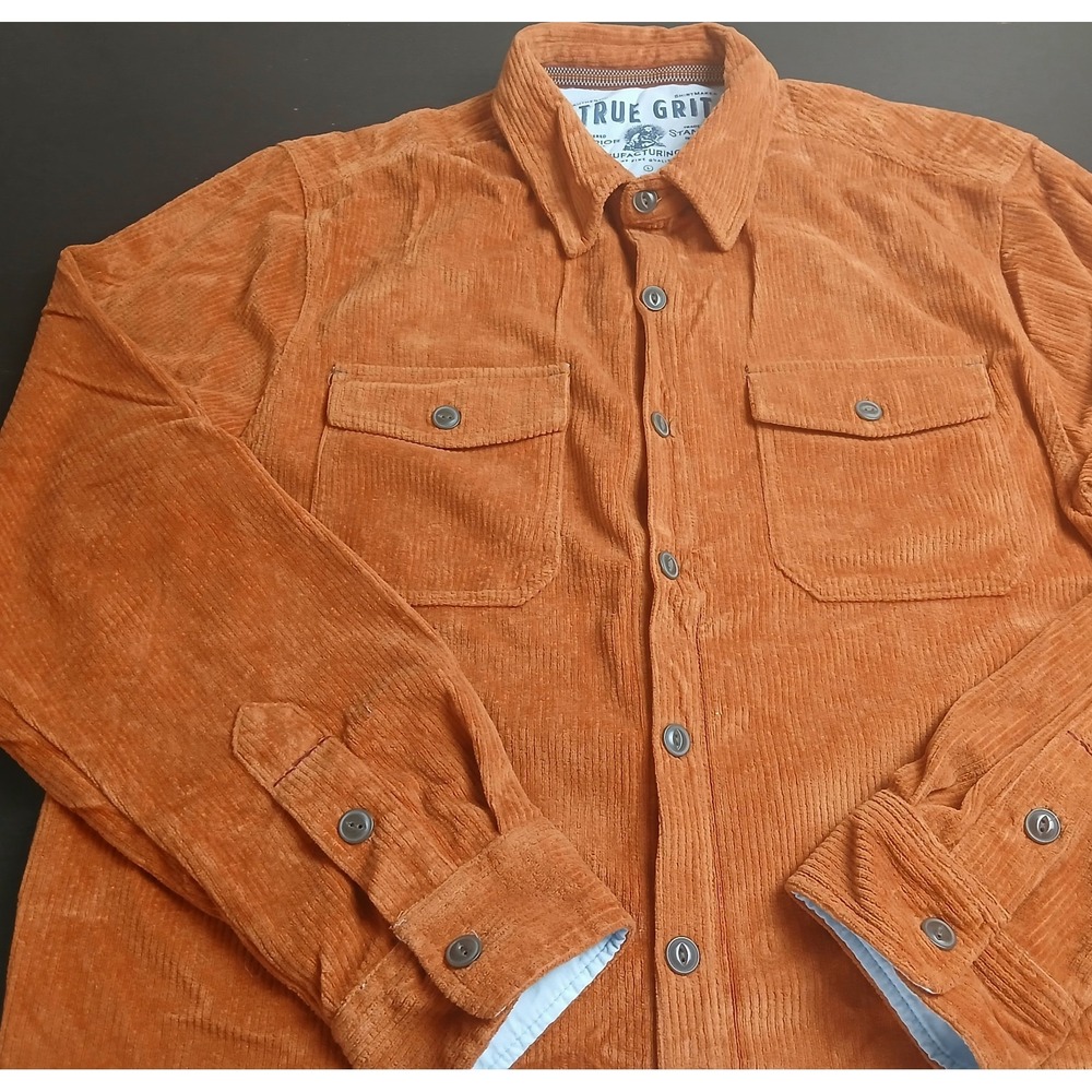 True Grit Men's Corduroy Shirt Jacket Stretch, Size Large, Just Color #420C‎
